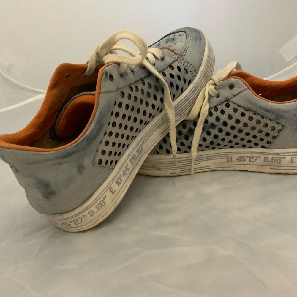 A.S. 98 Women’s Gray-Blue & Orange Leather Sneakers sz.37